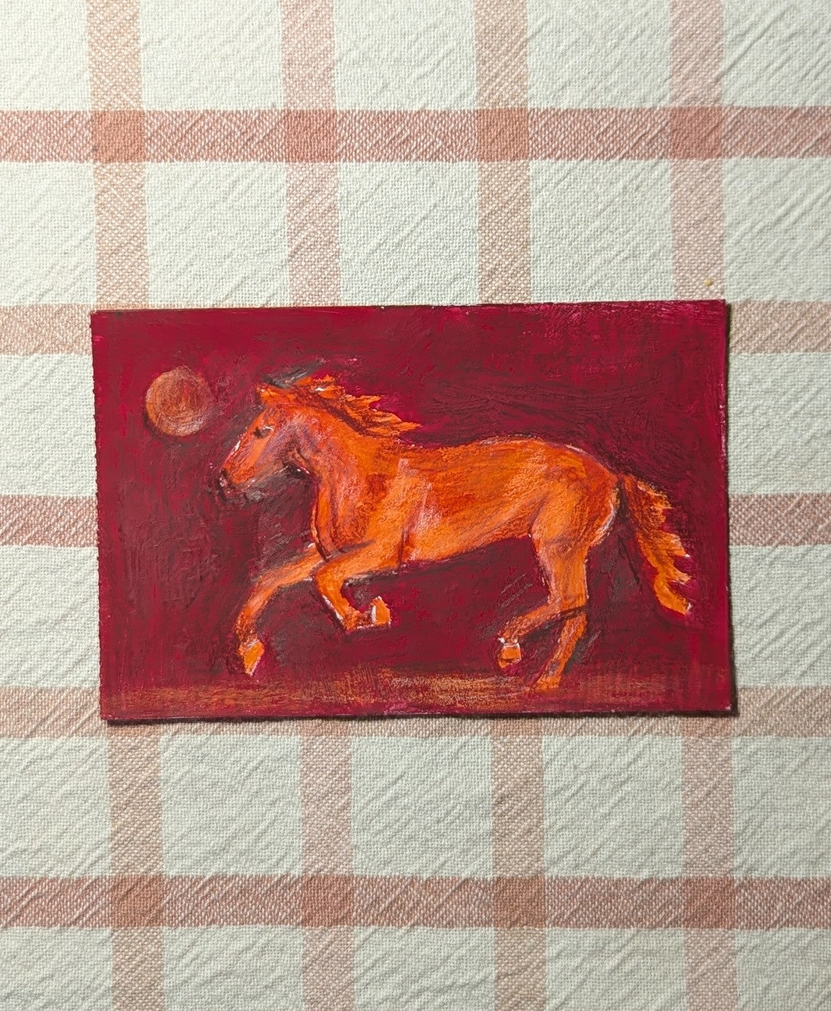 Mini Red Horse Painting
