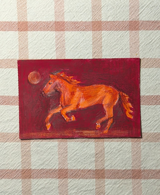 Mini Red Horse Painting