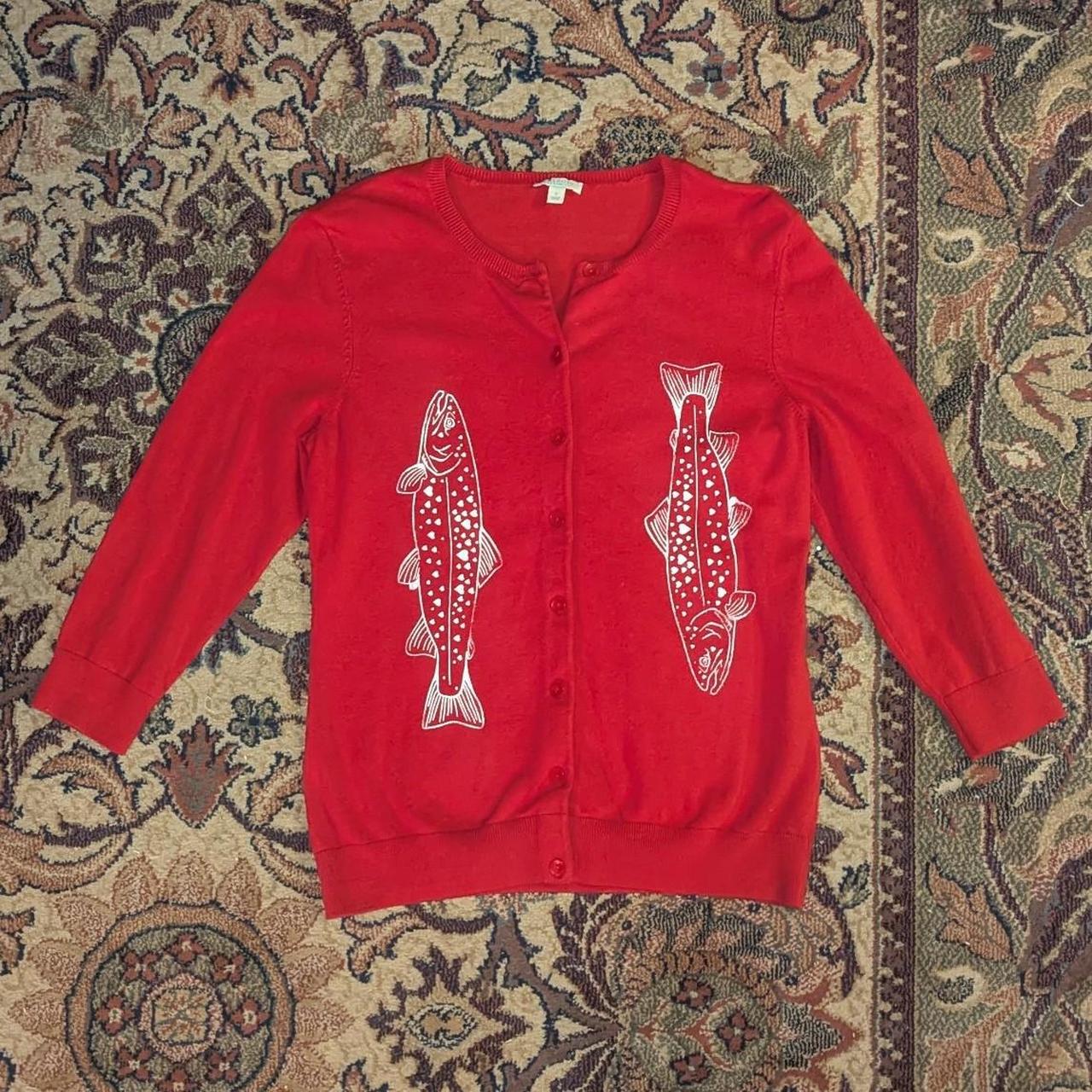 Women's Small Valentine's Trout Sweater