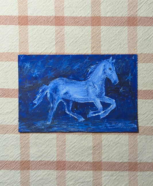 Mini Blue Horse Painting